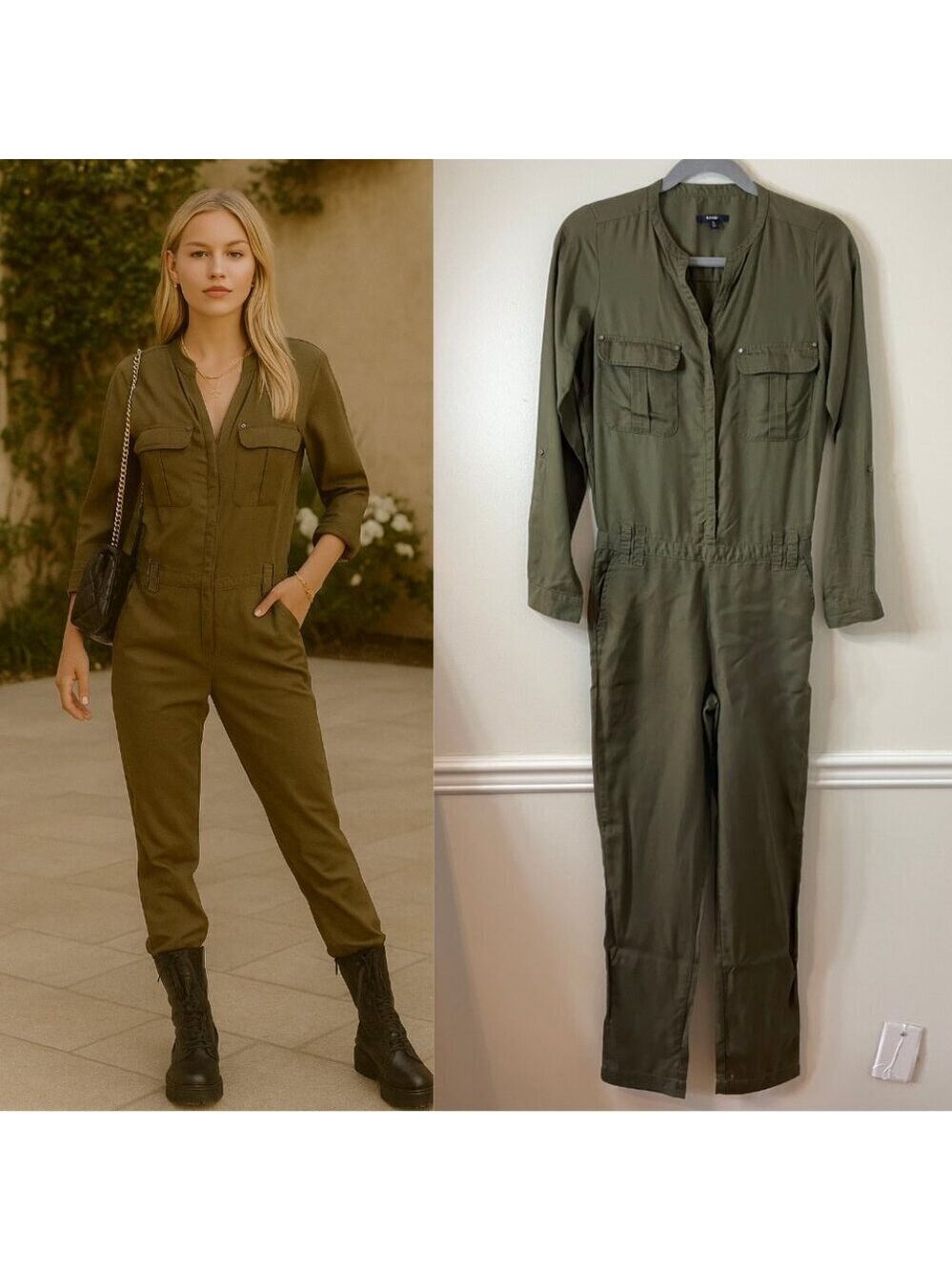 Kiabi Utilitarian Khaki Overall Jumpsuit 4